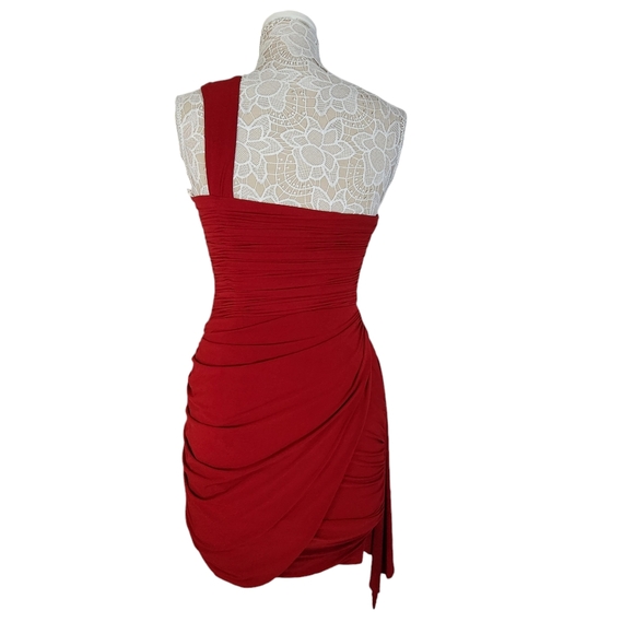 Sherri Hill red one shoulder mini formal dress size 4 - Picture 5 of 8